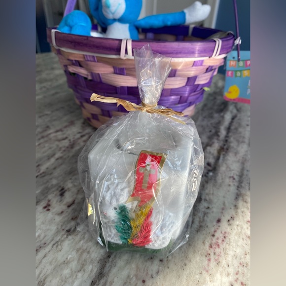 Holiday Easter Basket | Hand Painted Wooden Eggs & Lamb Candle | Poland Import - Picture 8 of 16